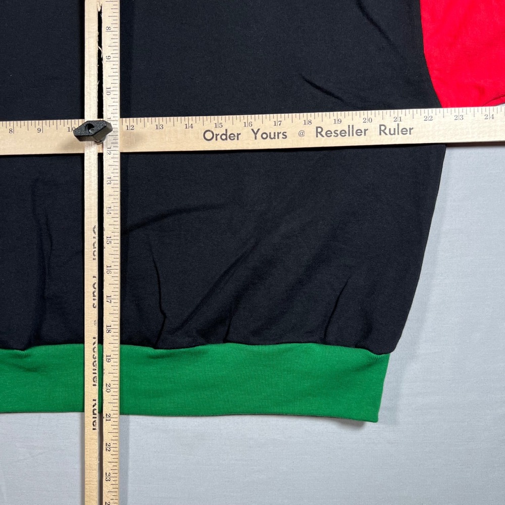 Cross Colours Colorblock Crop Sweatshirt Black Red Yellow Medium 90s Hip Hop - Picture 5 of 6